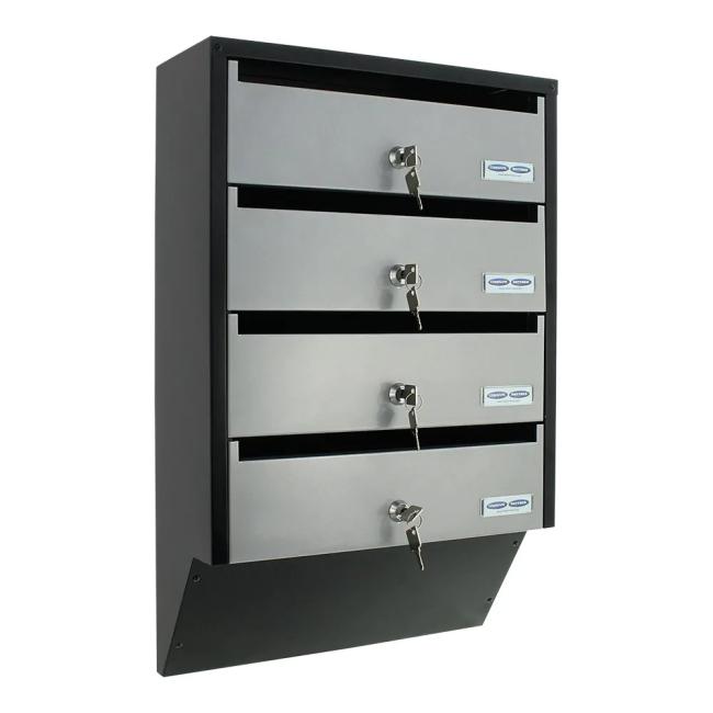 Mailbox Depot 4, silver/black