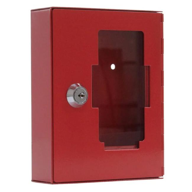 Metal emergency key box without hammer, red