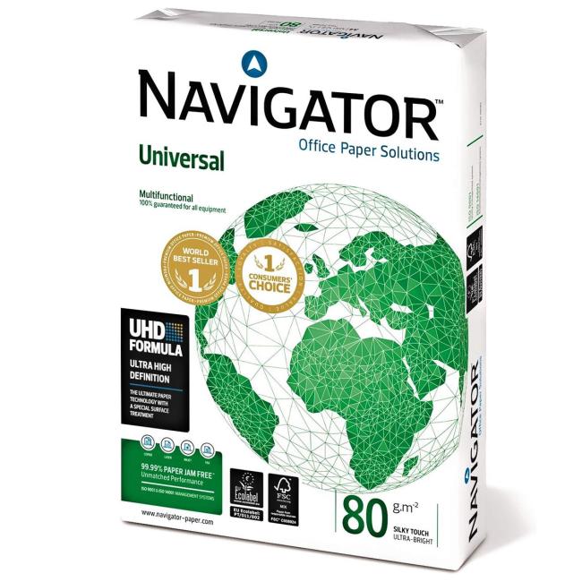 Copy paper Navigator Universal A4, 80g from high-quality eucalyptus pulp