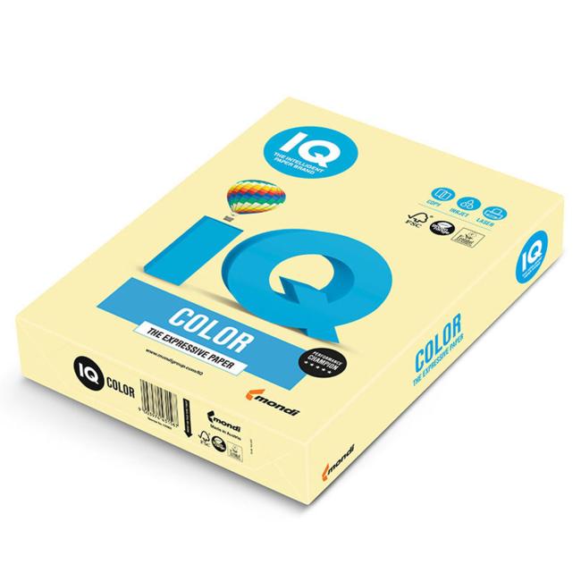 Colored paper IQ color yellow pastel YE23, A4, 80g