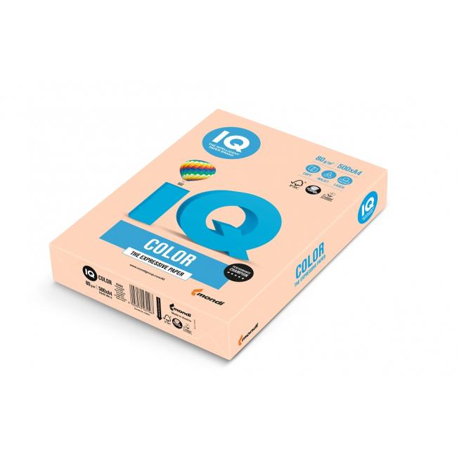 Farebný papier IQ farba lososový pastel SA24, A4, 80g