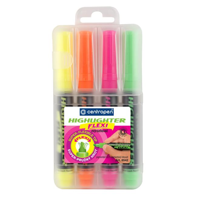 [CE854241] Set of highlighters Centropen 8542 Flexi 4f