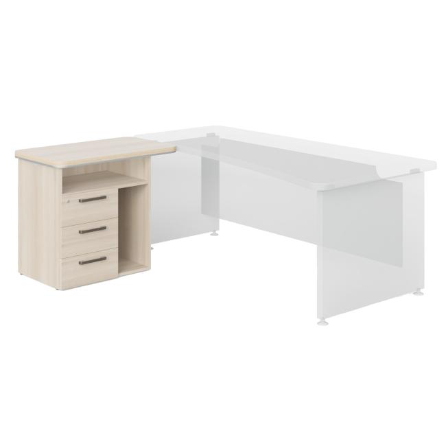 [LZ000700] Kontajner prístavný L 3 zásuvky Lenza Wels, nika na PC, 90x76,2x55cm, agát svetlý