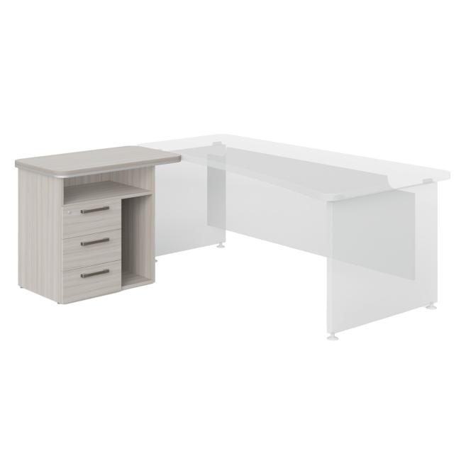 Port container L 3 drawers Lenza Wels, PC niche, 90x76.2x55cm, driftwood