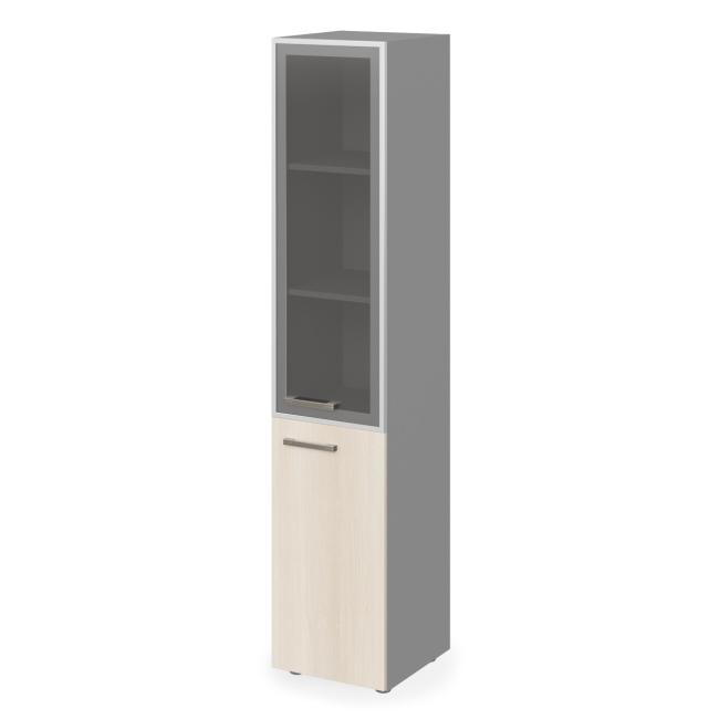Lenza Wels shelf cabinet, hinges on the right, 39.9x196.5x42.5cm, agate/grey