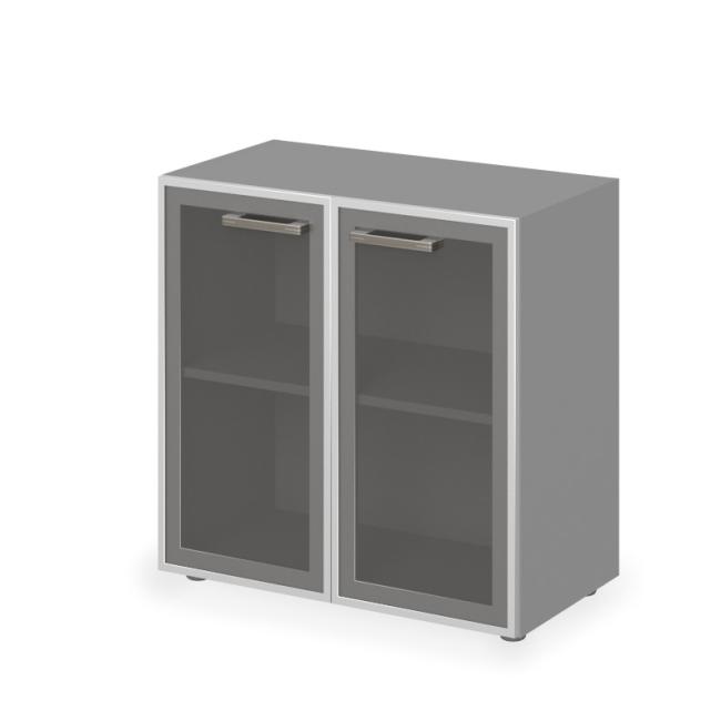 Lenza Wels shelf cabinet, glass, 79.8×80.0×40.4cm, light agate