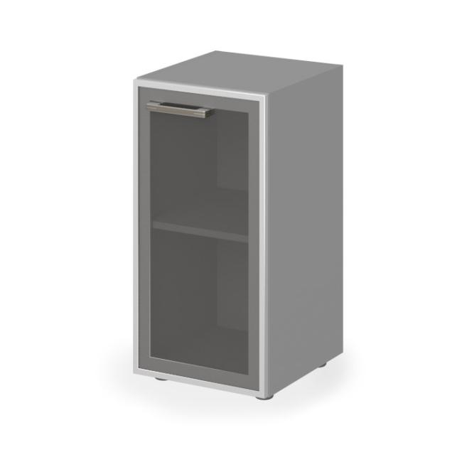 Glass shelf cabinet Lenza Wels, hinges on the right, 39.9x80.0x42.5cm, driftwood