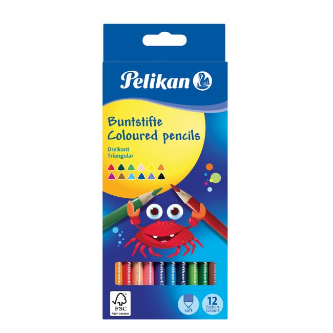 Pelikan triangular thin crayons 12 pcs