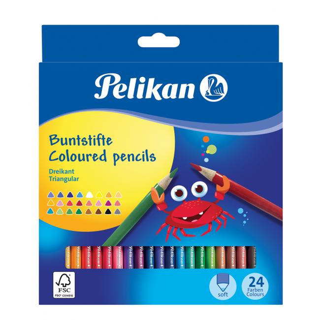 Pelikan triangular thin crayons 24 pcs
