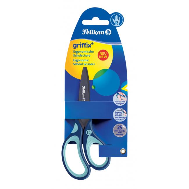 [PE803502] Pelikan Griffix scissors for right-handed people in blue blister