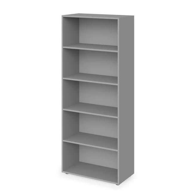 Lenza Wels high open cabinet with 4 shelves, 79.8x196.5x40.4cm, gray