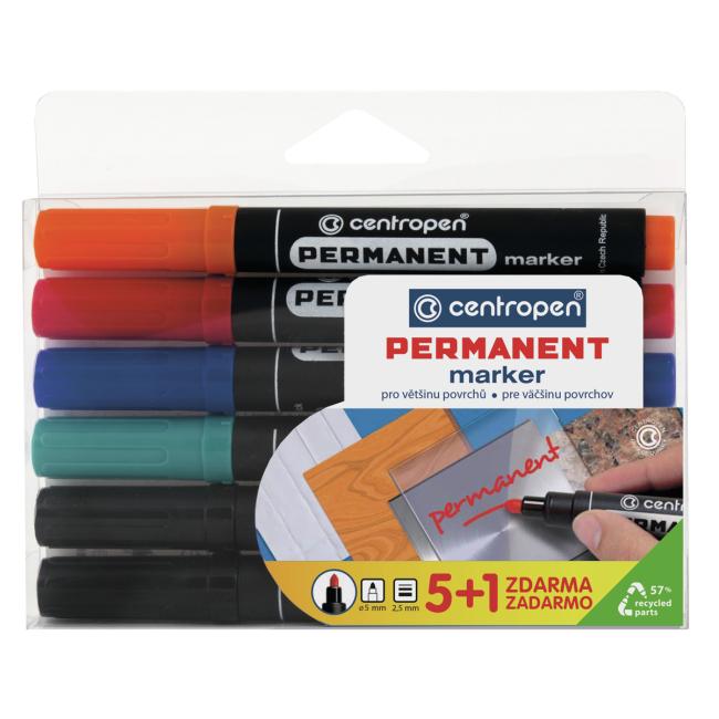 Set of permanent markers Centropen 8566/5+1