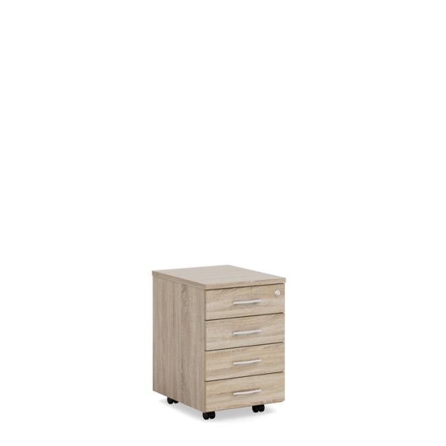 [LZ002354] Mobile container BASIC, 4-drawer with lock, 41x67x50cm, Sonoma oak