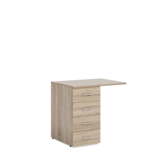 [LZ002374] Harbor container BASIC, 4-drawer with lock, 80x76x60cm, Sonoma oak