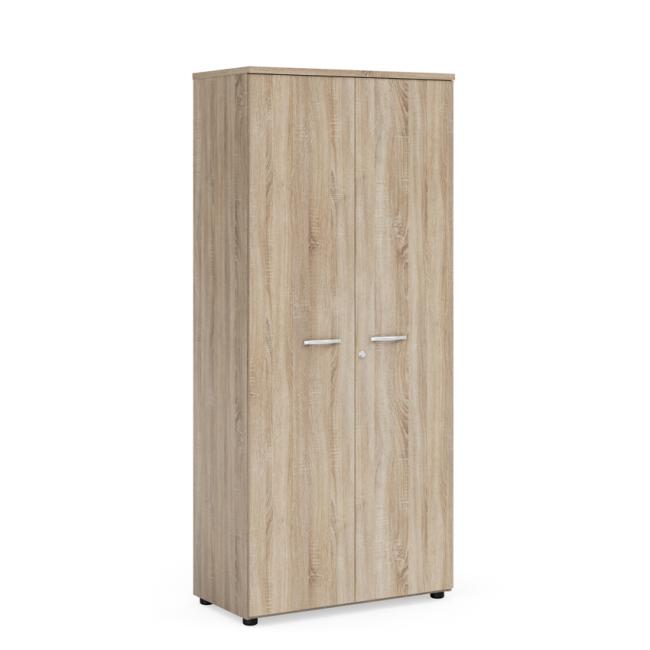 BASIC šatníková skriňa s výsuvným vešiakom, so zámkom, 80x40x182,1cm, dub sonoma