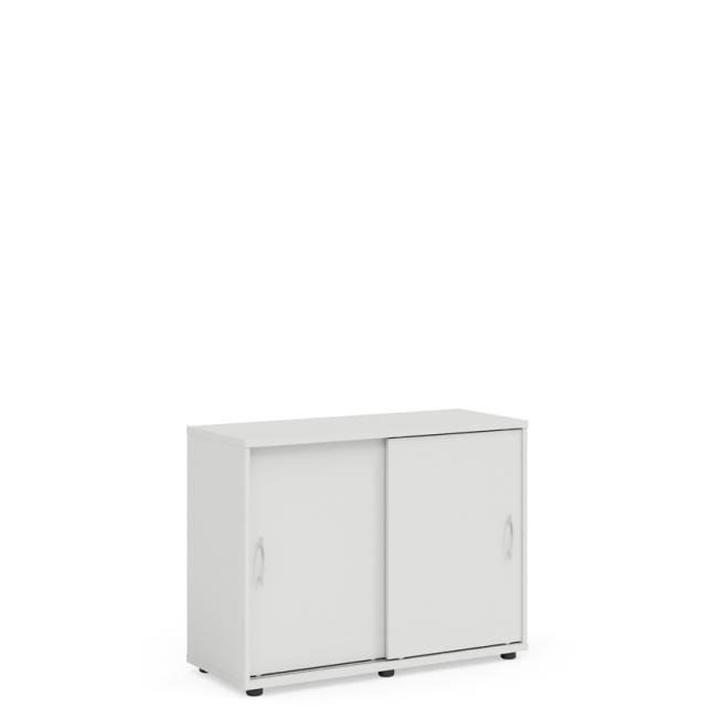 [LZ002903] Knižnica BASIC, posuvné dvere bez zámku, 100x40x75,3cm, biela