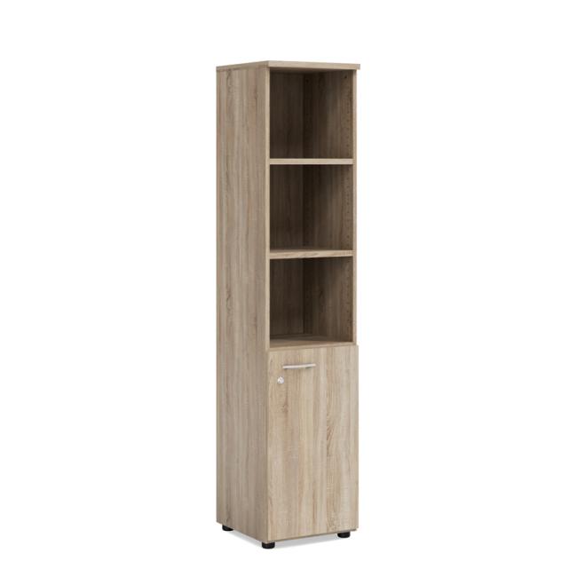[LZ003034] BASIC bookcase, combined, left door with lock, 40x40x182.1cm, Sonoma oak