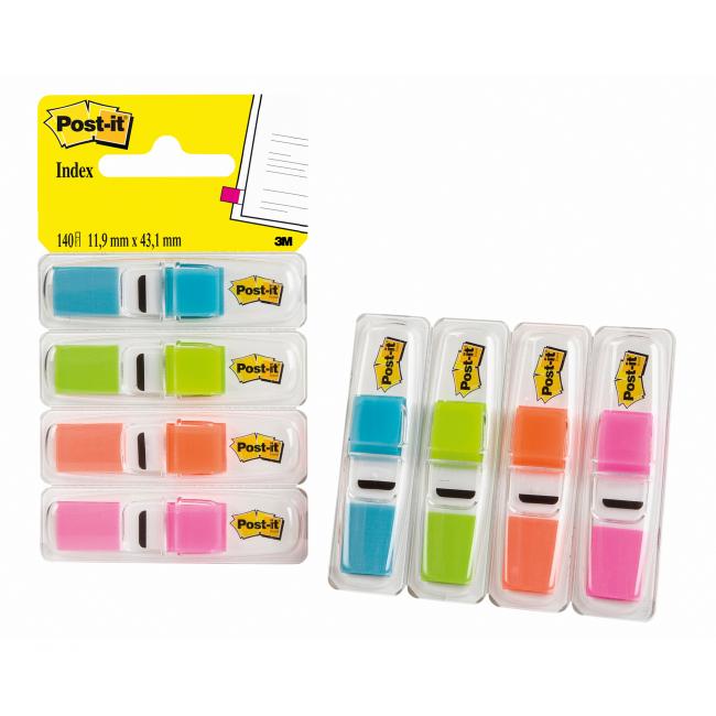 Post-it Index bookmarks narrow in tray