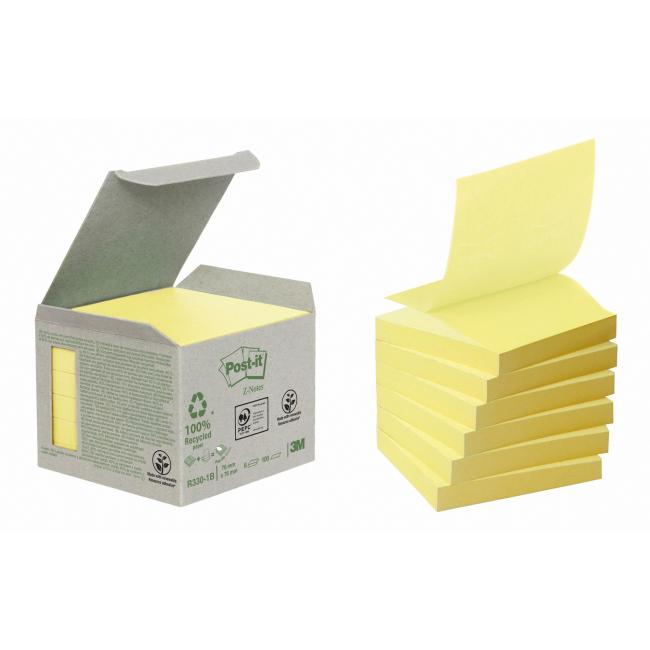 [MM033070] Samolepiace Z-Notes Post-it recyklované, 76x76 mm, žlté