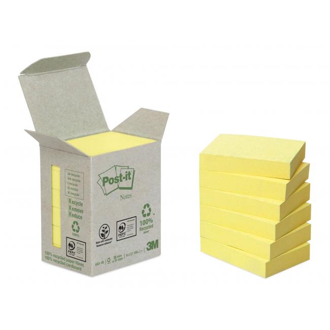[MM065370] Recycled Post-it self-adhesive pad, 38x51 mm, yellow