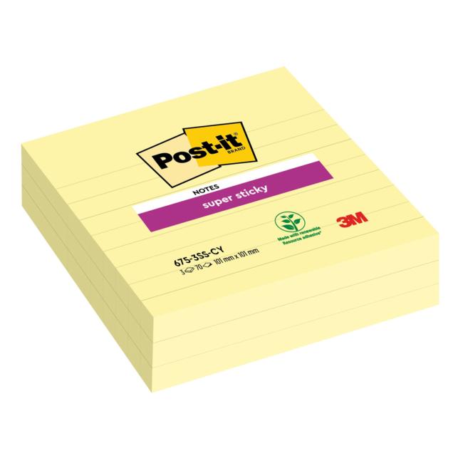 [MM066311] Self-adhesive notepad Post-it Super Sticky 101x101 yellow lines
