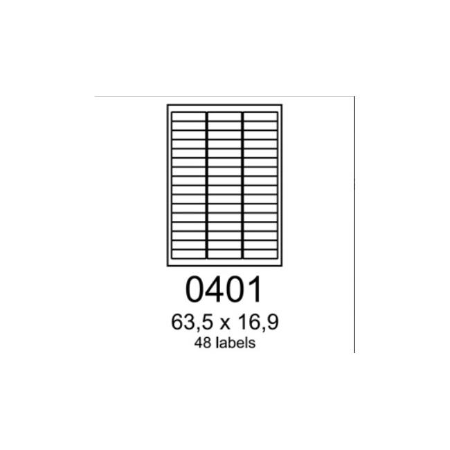 Rayfilm labels 63.5x16.9 universal white R0ECO0401A (100 sheets/A4)