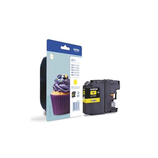 Ink cartridge Brother LC-123 for DCP-J4110DW/ MFC-J4410DW/J4510DW/J4610DW yellow (600 pages)