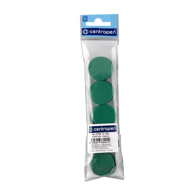 Magnets 30 mm green, 10 pcs