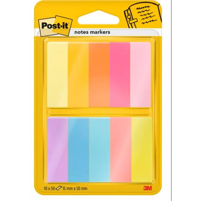 Post-it paper bookmarks, 15mm x 50 mm, 50 sheets, 10 pads/pack