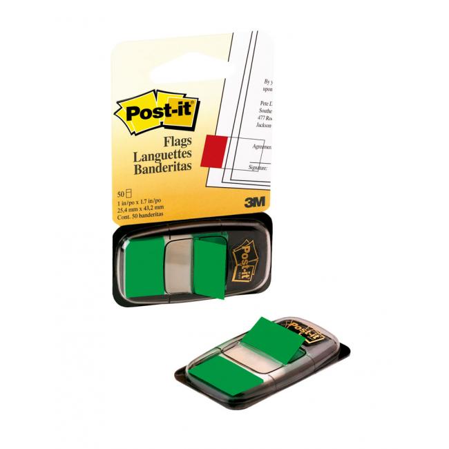 Post-it Index bookmarks wide 25.4x43.2 green