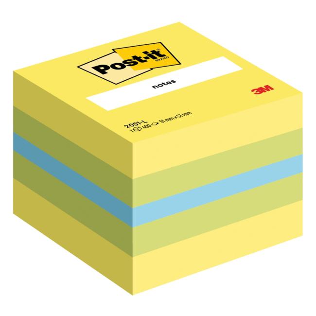 Self-adhesive Post-it note, 51 x 51 mm, mini, mix of colors