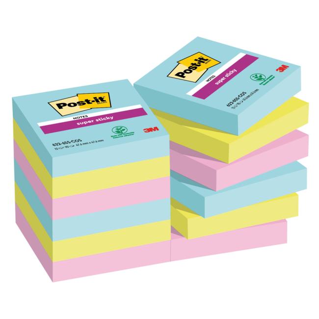 Samolepiaci poznámkový blok Post-it Super Sticky COSMIC 47,6 x 47,6 mm, 12 poznámok po 90 listoch