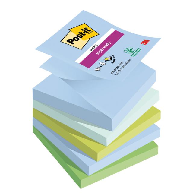 Samolepiace Z-bloky Post-it Super Sticky OASIS, rozmer 76x76 mm, 5 blokov po 90 kariet