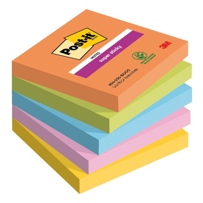 [MM258933] Post-it Super Sticky BOOST self-adhesive pad, size 76x76 mm, 5 pads of 90 cards