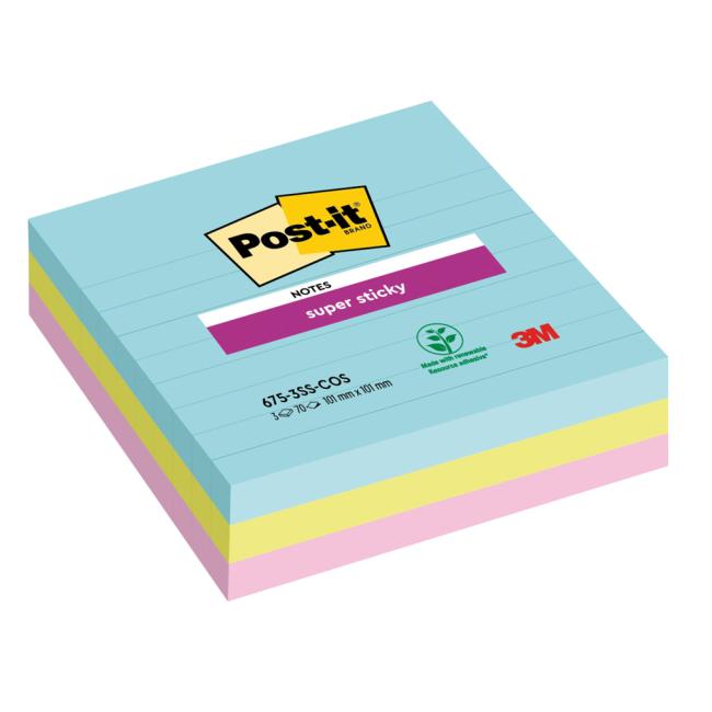 Self-adhesive note Post-it Super Sticky COSMIC, size 101x101 mm, 3 notes of 70 leaves