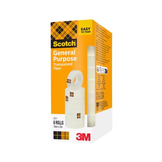 [MM508193] Adhesive tape Scotch 508, 19 mm x 33 m, 8 pcs