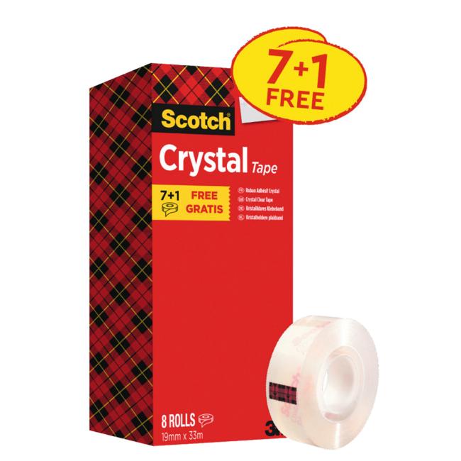 [MM600008] Adhesive tape crystal clear Scotch discounted package, 8 rolls, 19 mm x 33 m