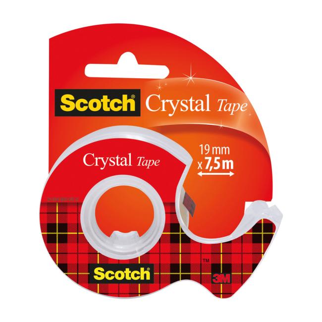 Lepiaca páska krištáľovo číra Scotch , 19 mm x 7,5 m, 1 rolka v zásobníku