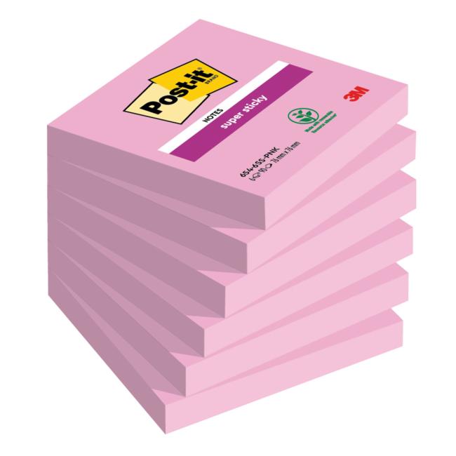 [MM654060] Self-adhesive note Post-it Super Sticky light pink 76x76mm