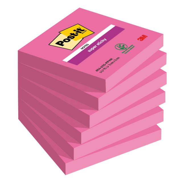 Samolepiaci bloček Post-it Super Sticky ružové 76x76mm