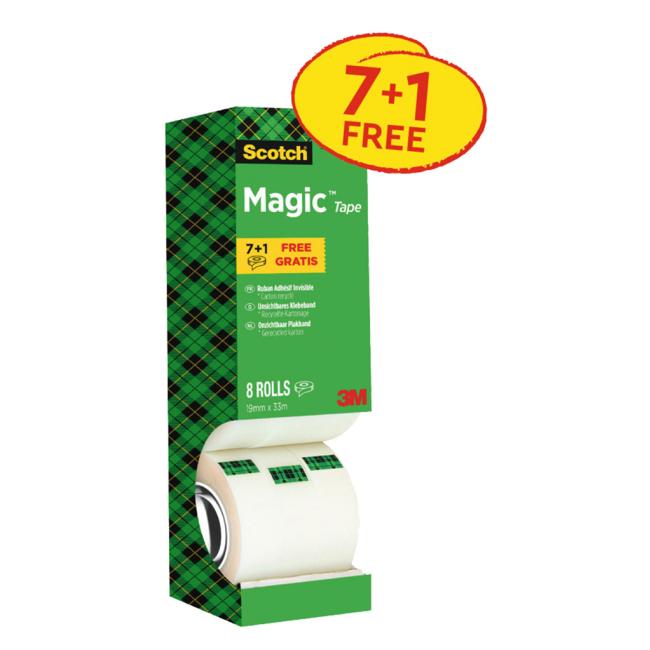 Adhesive tape Scotch Magic invisible writable 19 mm x 33 m in a box 7+1 free