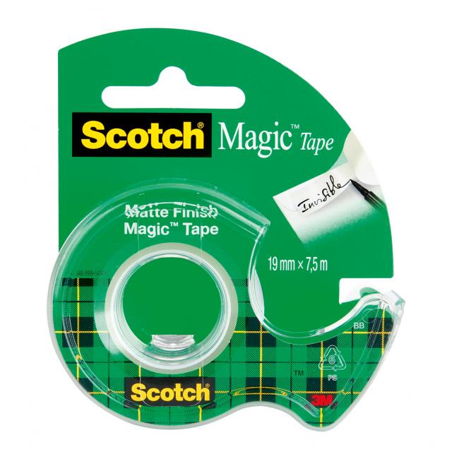 Lepiaca páska Scotch Magic neviditeľná popisovateľná 19 mm x 7,5 m s dávkovačom