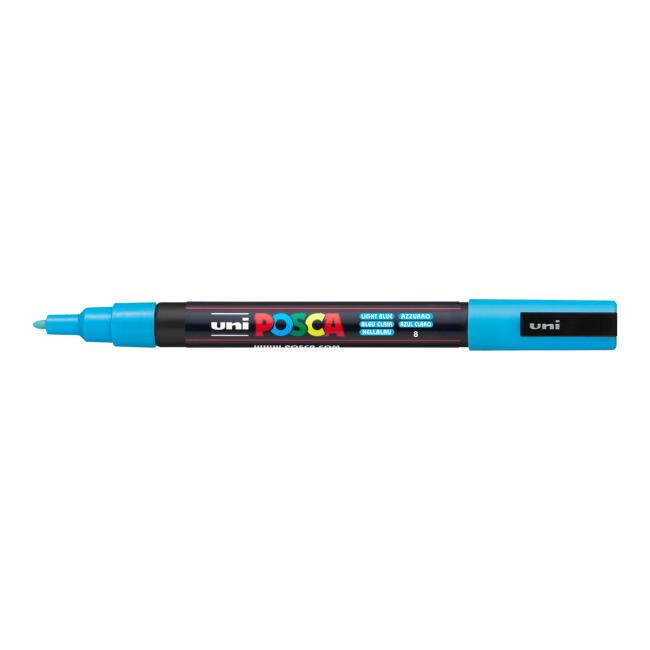 Marker uni POSCA PC-3M light blue