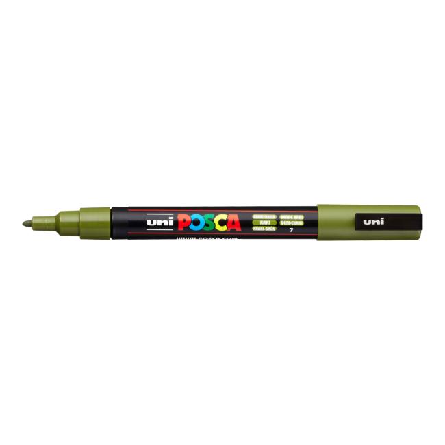 Popisovač uni POSCA PC-3M khaki zelená