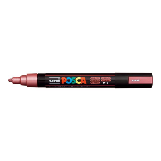 Popisovač uni POSCA PC-5M metalický červený