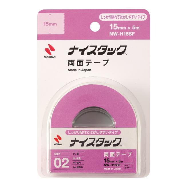 Adhesive tape double-sided NICHIBAN 15mm x 5m for glass and metals relocatable