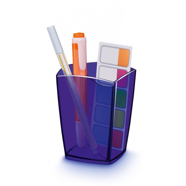 [CP300721] Pen stand Cep Happy transparent blue