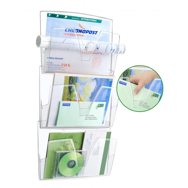 Nástenný panel na triedenie pošty prehľadná sada 3 ks