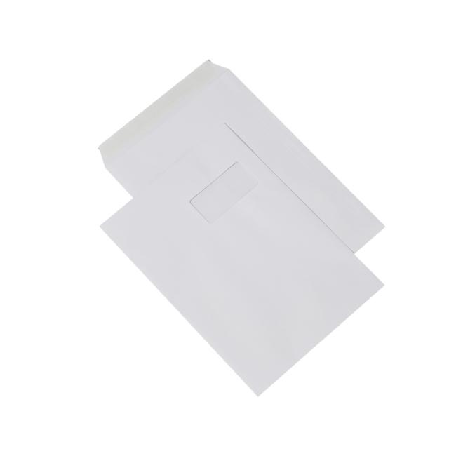 [OB347500] Postal envelopes C4 with tape, window, 500 pcs