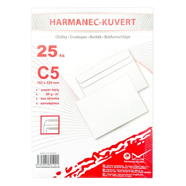 [OB352125] Poštové obálky C5 samolepiace, 25 ks